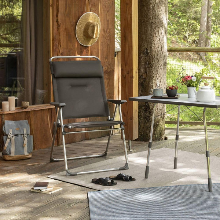 Lafuma Mobilier Klappbarer, höhenverstellbarer Gartentisch, Wetterfest, California, carbon (grau), 9