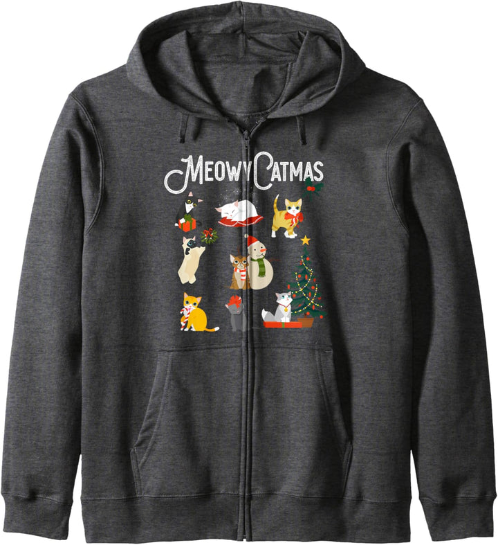 Meowy Catmas Christmas Kittens Cute Holiday Kapuzenjacke