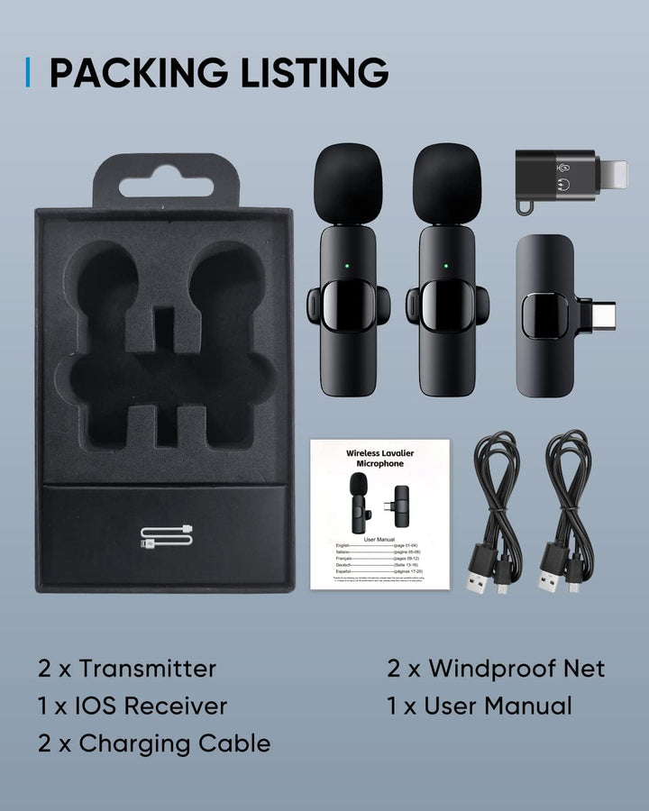 Gilye Mikrofon, Lavalier Mikrofon für iOS/Android, Mini Microphone Plug & Play, Lavalier Mikrofon Wi