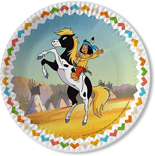 37-tlg. Partyset * YAKARI * mit Teller + Becher + Servietten + Deko | Indianer Sioux Junge Kindergeb