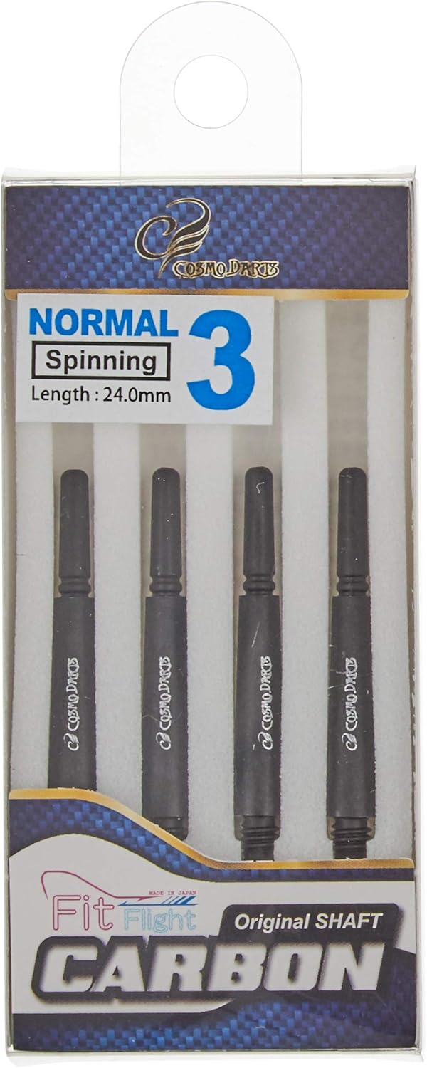 Fit Shaft Carbon - Normal Spinning Dart Shafts - 4 Pack #3 In-Between (24mm, #3 In-Between (24mm