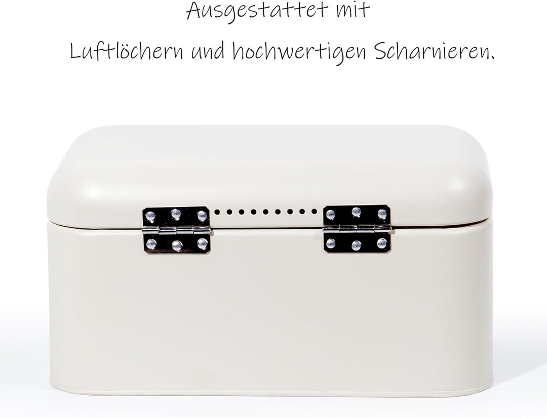 SYLANDO Brotkasten aus Metall mit Edelstahlgriff, Brot Lange Aufbewahren, Retro Brot Box, Brotaufbew
