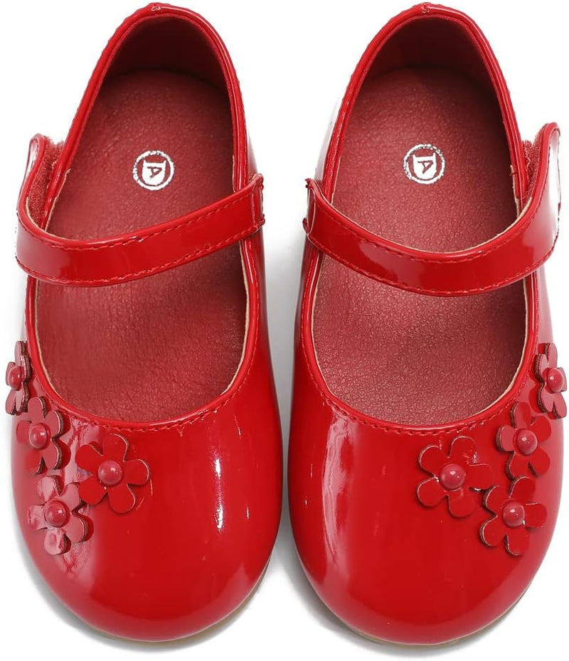 DADAWEN Mädchen Mary Jane Halbschuhe Prinzessin Ballerinas 23 EU Rot, 23 EU Rot