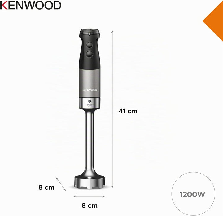 Kenwood Triblade XL Pro Stabmixer HBM80.322BK, 1200W, variable Geschwindigkeiten, Edelstahl(Pürierfu