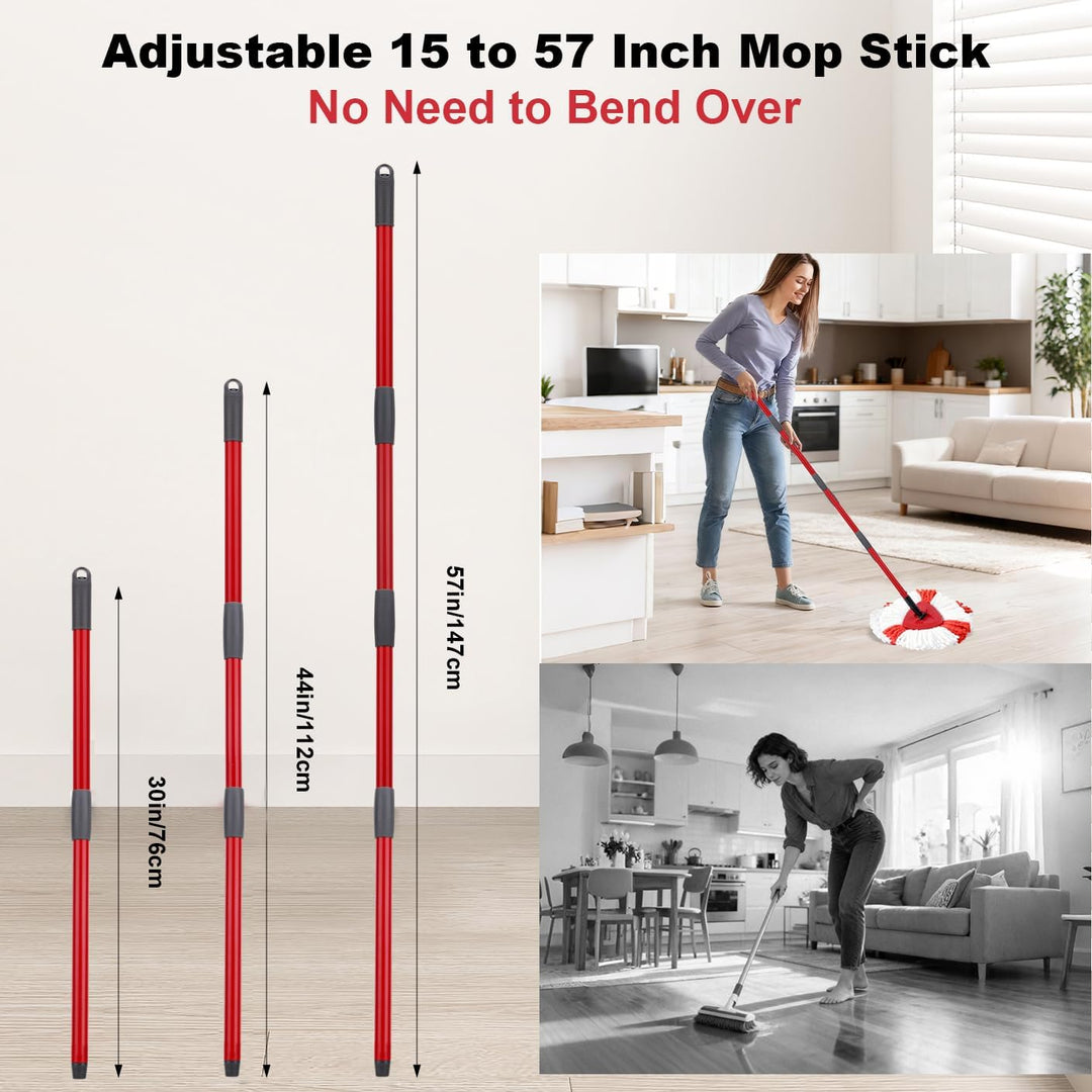 Sgizoku Moppstiel und Drehfuss, kompatibel mit Viledar/O-cedars Spin Turbo Mopp Turbo Smart/EasyWrin