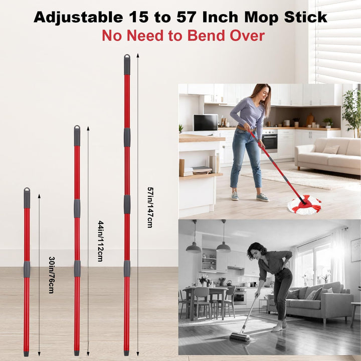 Sgizoku Moppstiel und Drehfuss, kompatibel mit Viledar/O-cedars Spin Turbo Mopp Turbo Smart/EasyWrin
