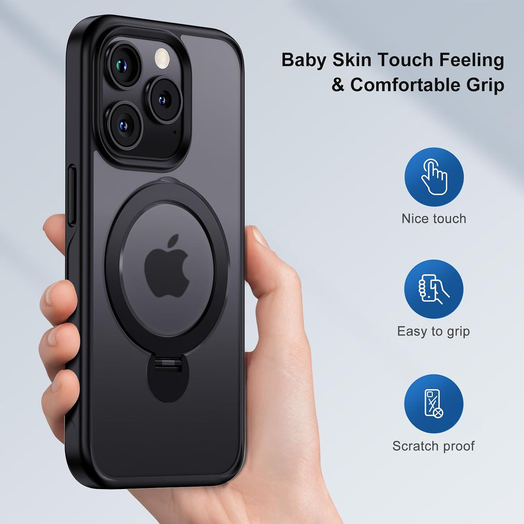 XINKAE Hülle iPhone 15 Pro Handyhülle mit Magsafe Dreh Ständer Halter Schutzhülle iPhone 15 Pro mit