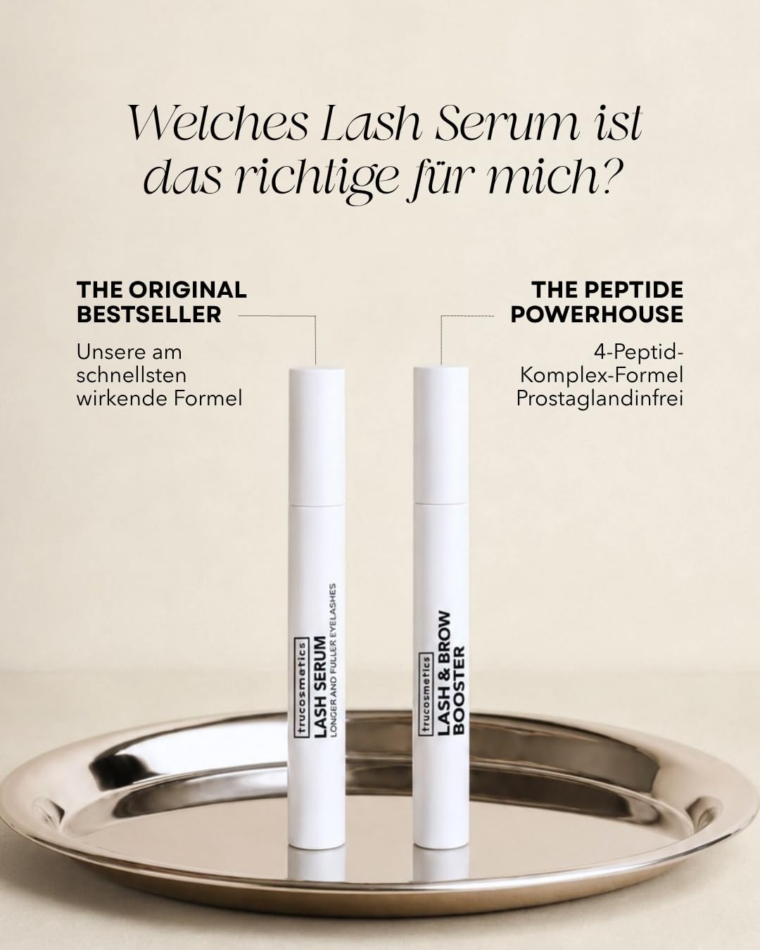 LASH &amp; BROW PEPTIDE SERUM – Hormonfreies Wimpern- &amp; Augenbrauenserum mit 4-Peptide-Komplex – längere