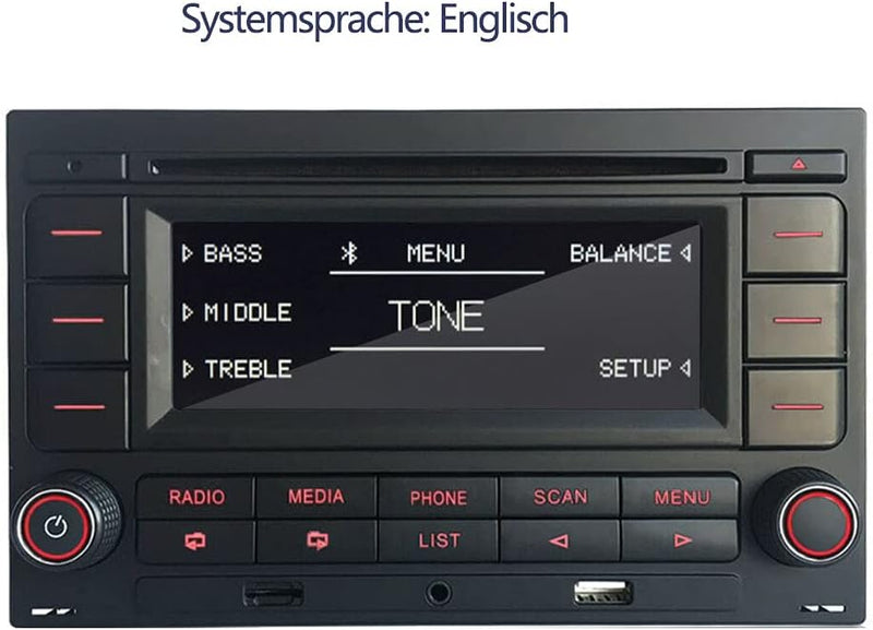 SCUMAXCON Autoradio Audio Stereo RCN210 für VW Golf MK4 Polo Passat B5 USB MP3 AUX SD Integriertes B