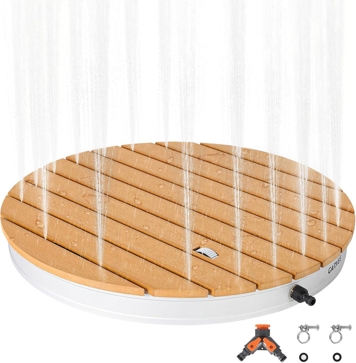 Gartendusche Aussendusche Bodendusche Outdoor, Mobile Bodendusche Campingdusche, Mit Fussrad,Rund Fo