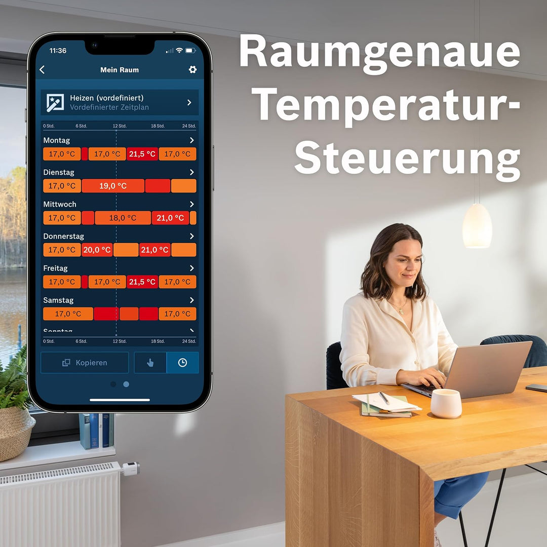 Bosch Smart Home Heizkörperthermostat II [+M], smartes Thermostat, Flexible Nutzung im Bosch Smart H