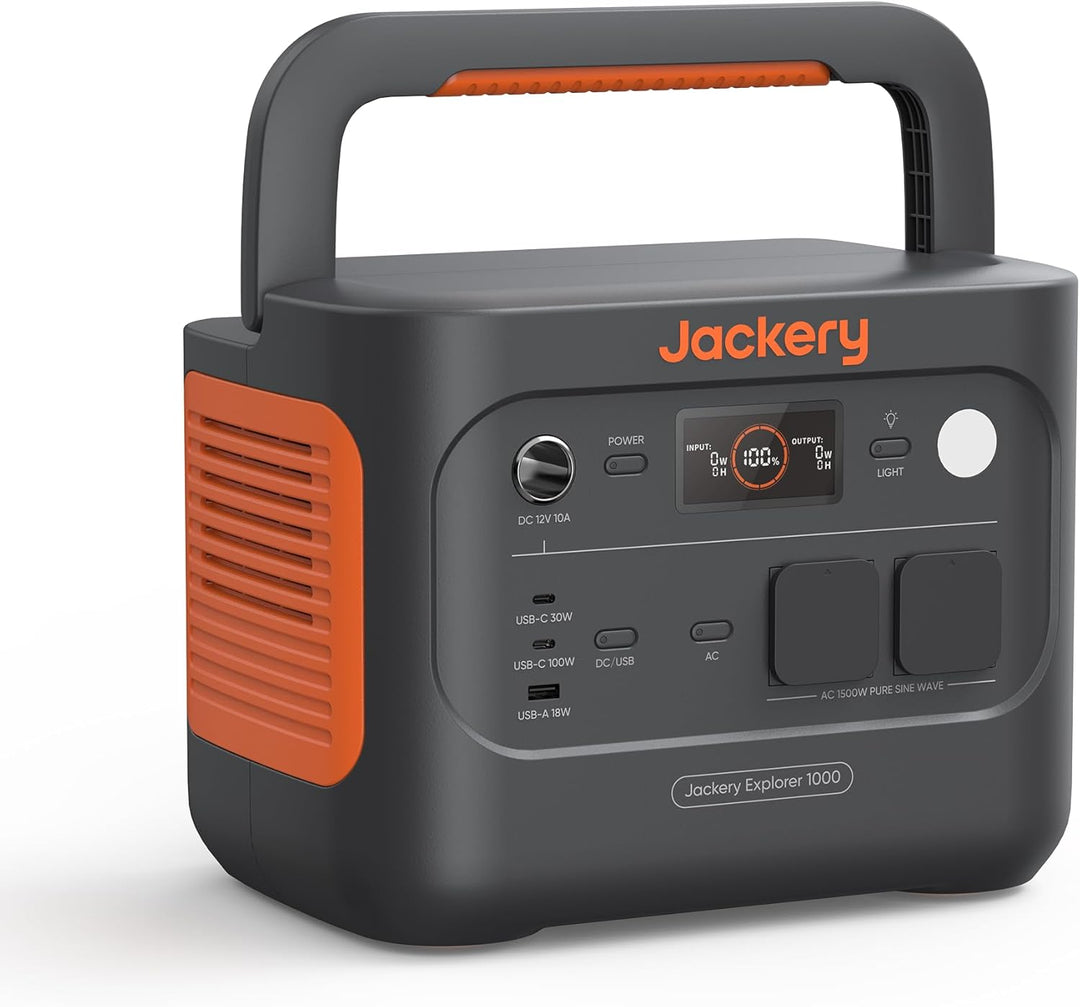 Jackery Explorer 1000 v2 Tragbare Powerstation,1070Wh LiFePO4 Solargenerator,1500W AC/100W USB-C Aus