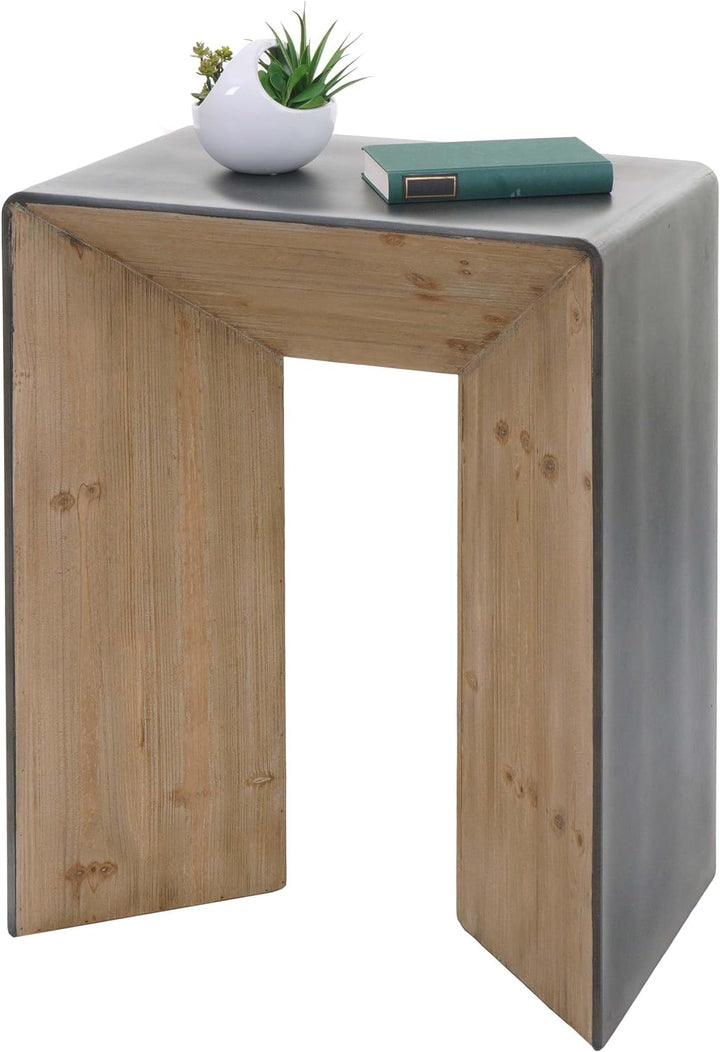 Konsolentisch HWC-L76, Telefontisch Beistelltisch Tisch, Industrial Massiv-Holz MVG, 80x60x40cm Natu