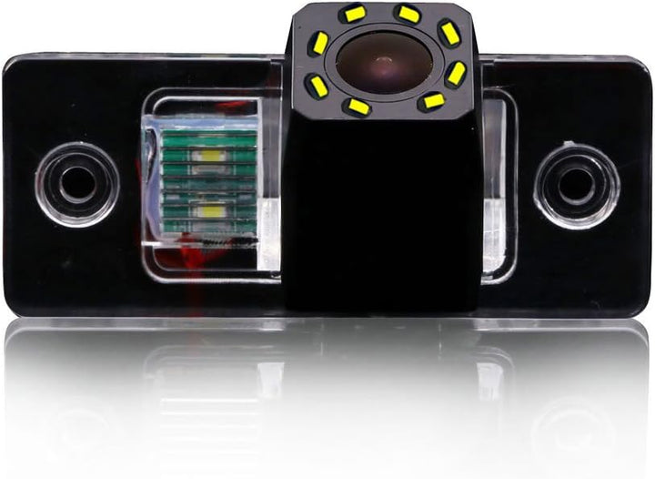 Auto Rückfahrkamera mit 8 LED Kennzeichenleuchte Weitwinkel mit Radar Sensor Einparkhilfe,Nacht Visi
