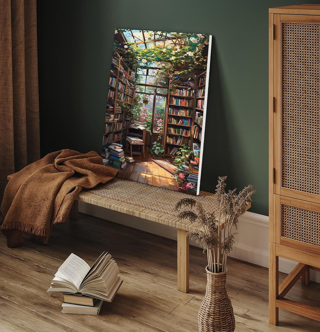 LZLHDE Malen Nach Zahlen Erwachsene mit Rahmen, Paint by Numbers Adult Blumenzimmer Knitterfreie Lei