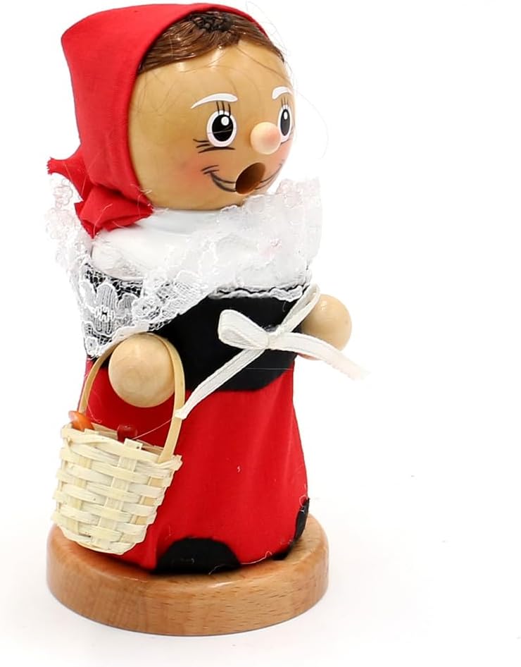 Dekohelden24 Holz Räuchermann, Räucherfigur, Rauchfigur, Räuchermännchen als Märchenfigur Mädchen mi