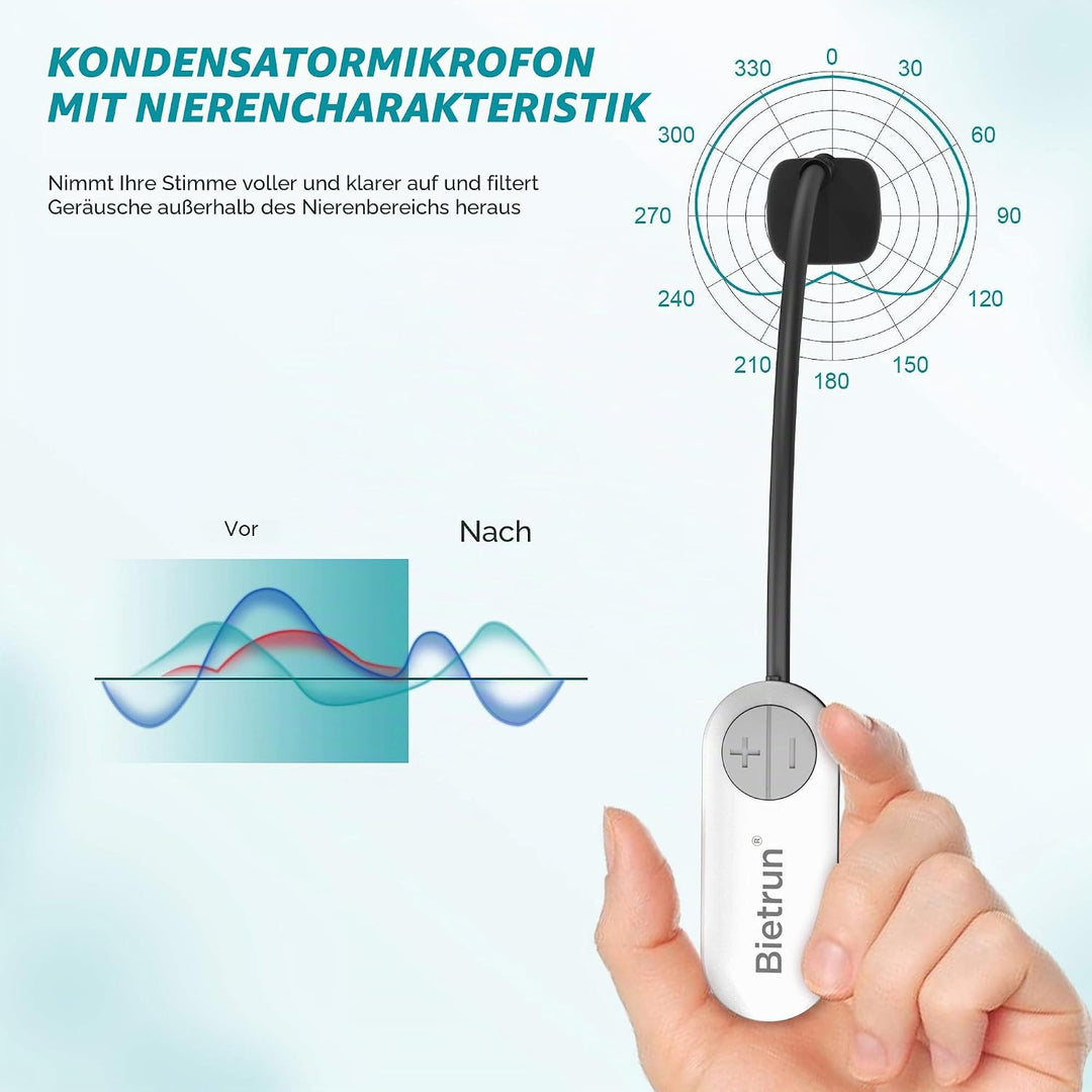 Bietrun UHF-Headset mit kabellosem Mikrofon, 50 m Reichweite, Betriebszeit 6 Stunden, 6,35-mm-Stecke