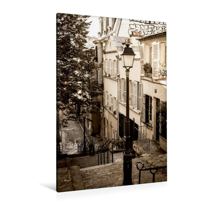 Premium Textil-Leinwand 80 x 120 cm Hoch-Format Montmartre | Wandbild, HD-Bild auf Keilrahmen, Ferti