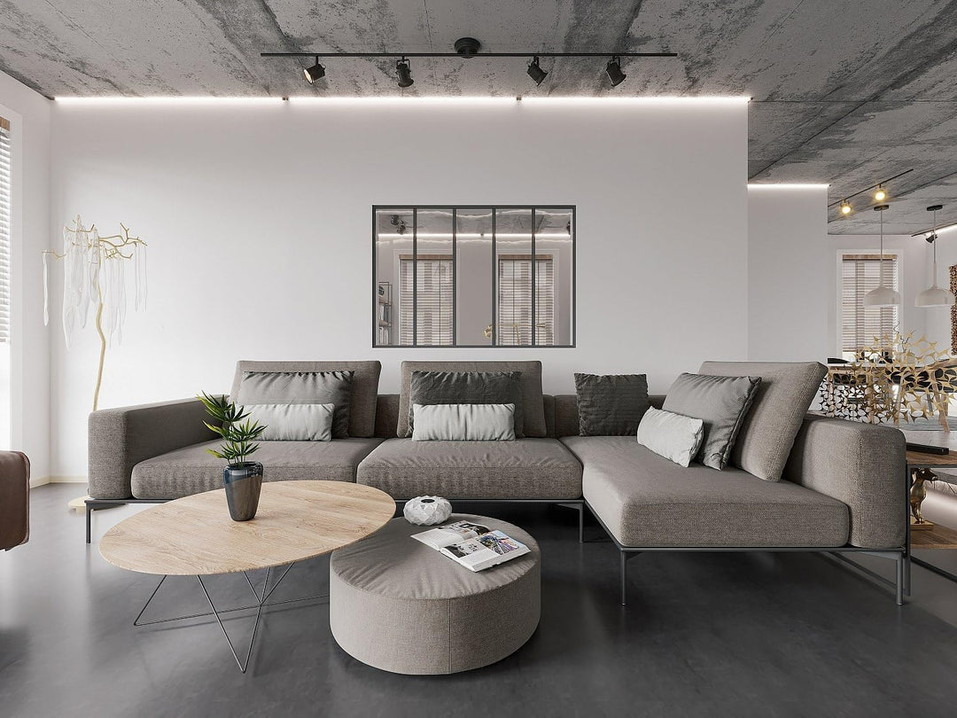 Vente-unique - Atelier-Glaswand - 150 x 105 cm - thermolackiertes Aluminium - Schwarz - Bayview