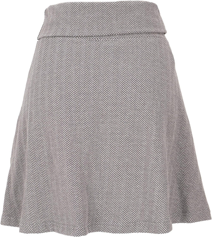 GURU SHOP Minirock aus Bio-Baumwolle, Tellerrock Herbstlaub Print Organic, Damen, 38 Grau