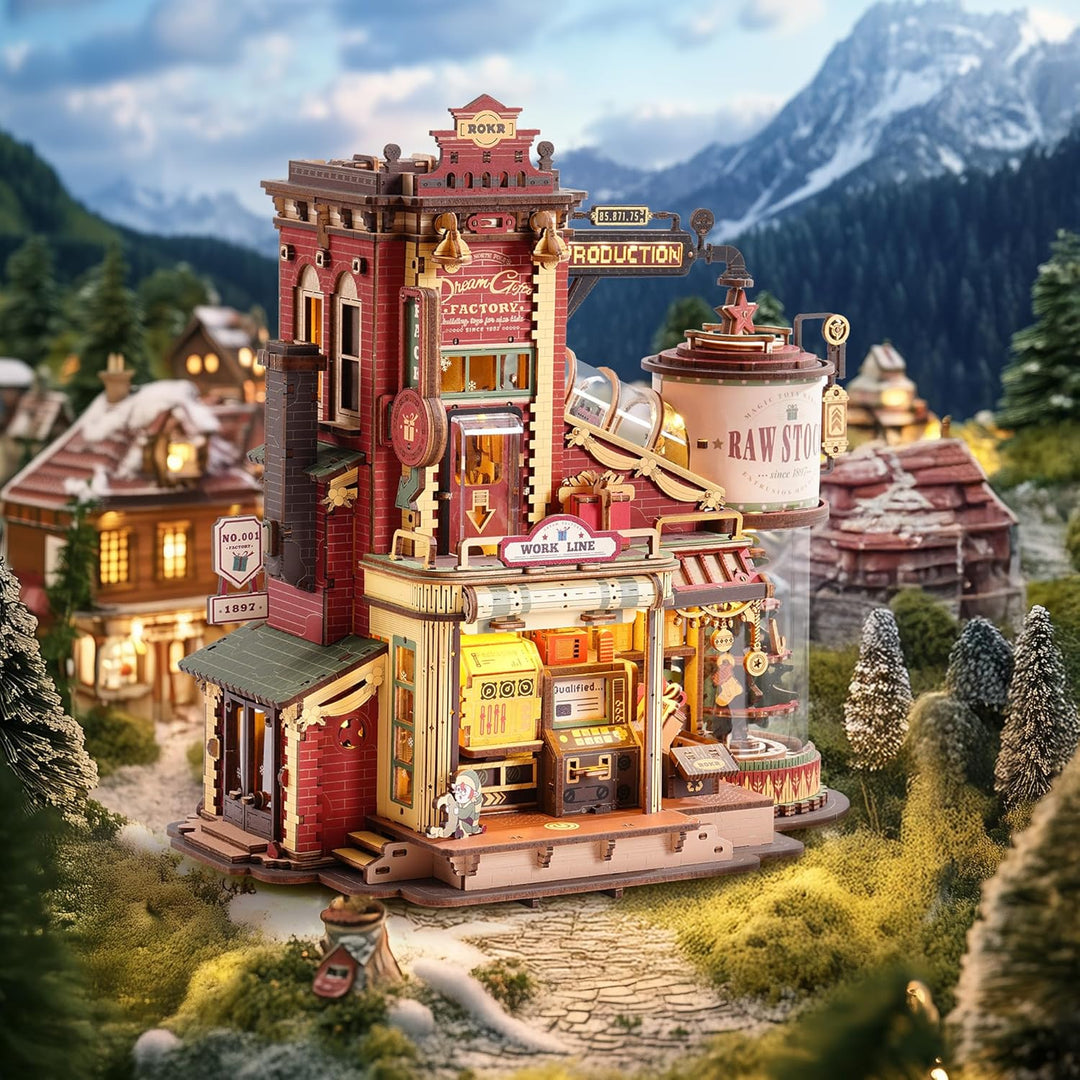 ROKR 3D Puzzle Holz Traumgeschenkfabrik, 3D Holzpuzzle Erwachsene Mechanisch, Musik-Modellbausätze f