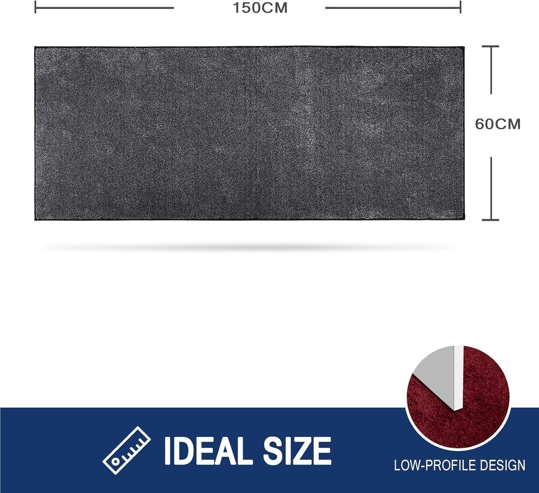 FCSDETAIL Schmutzfangmatte Innen Lang 60 x 150 cm, rutschfeste waschbare Fussmatte, Sauberlaufmatte,