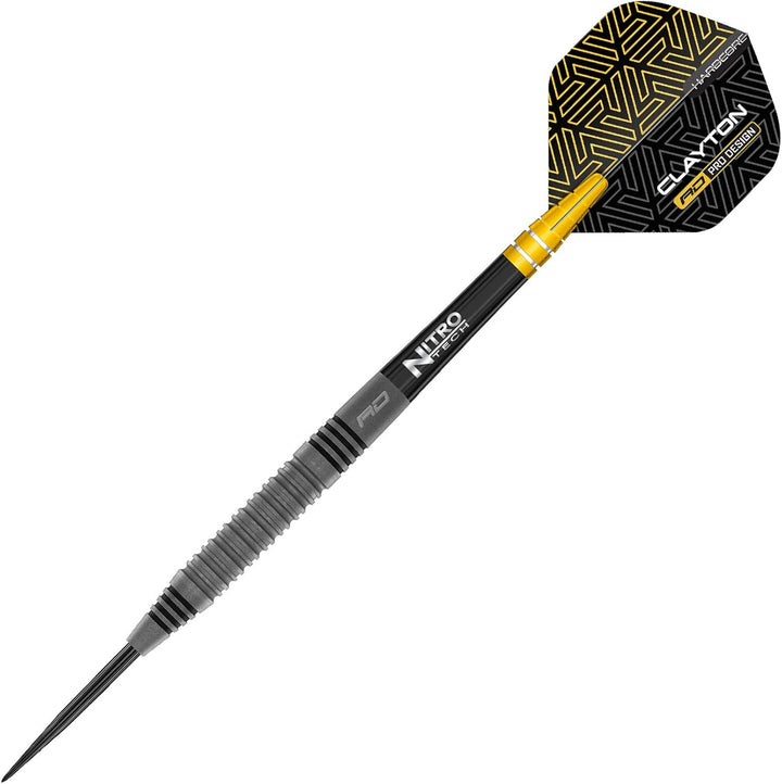 RED DRAGON Jonny Clayton Oxide Auflage Premium Tungsten Darts Set mit Flights und Stielen 23.0 Gramm