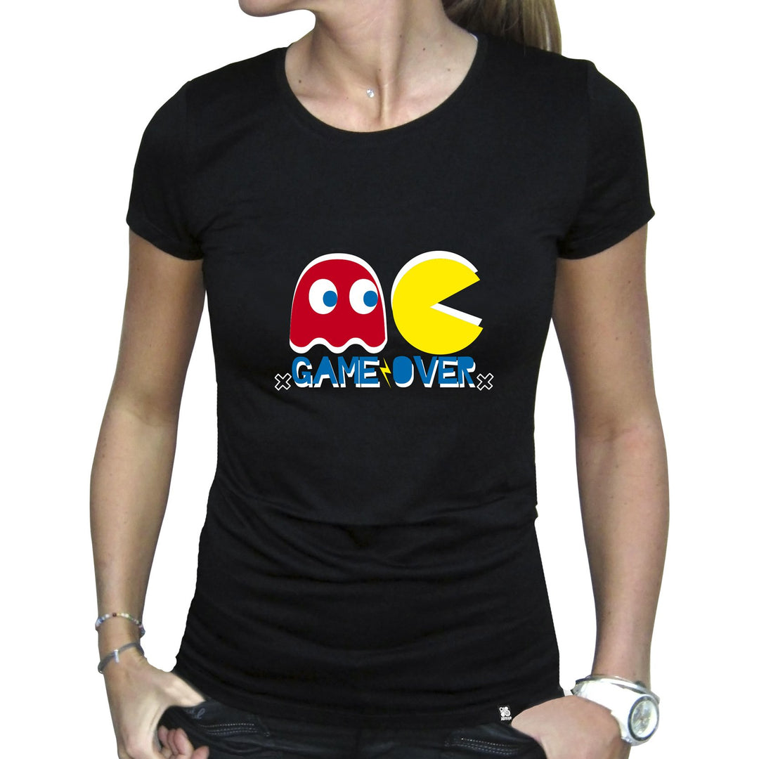 Pac-Man T-Shirt für Damen S Mehrfarbig, S Mehrfarbig