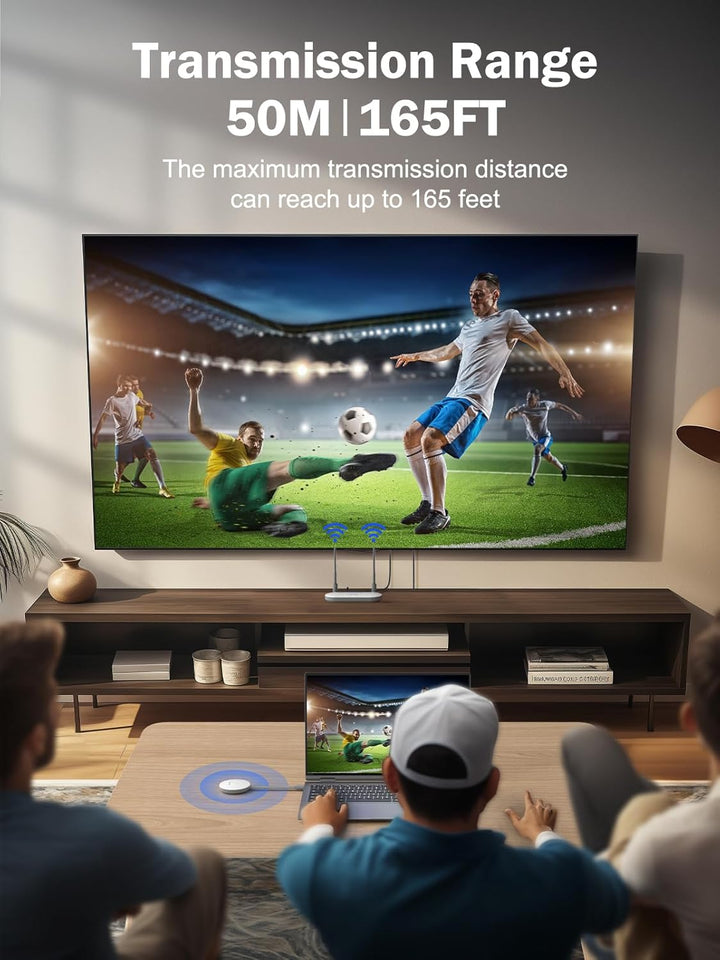 HDMI Wireless Transmitter and Receiver, Lemorele 5G HDMI Funkübertragung, 165FT/50M Wireless Miracas