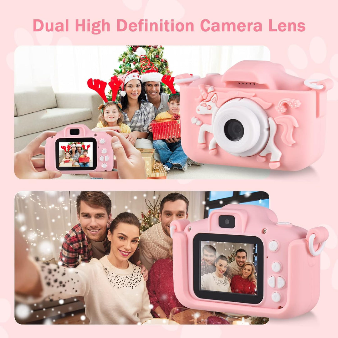 Andoer KinderKamera, Digitalkamera Kinder 1080P, 2,0" Kamera Kinder Fotoapparat mit Umhängeband, Ges