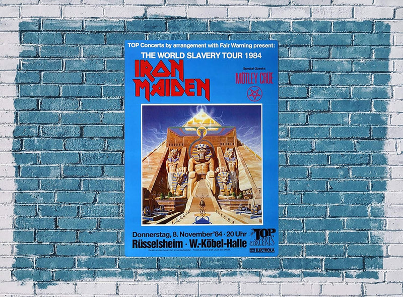 Iron Maiden - The World Slavery, Rüsselsheim 1984 » Konzertplakat/Premium Poster | Live Konzert Vera