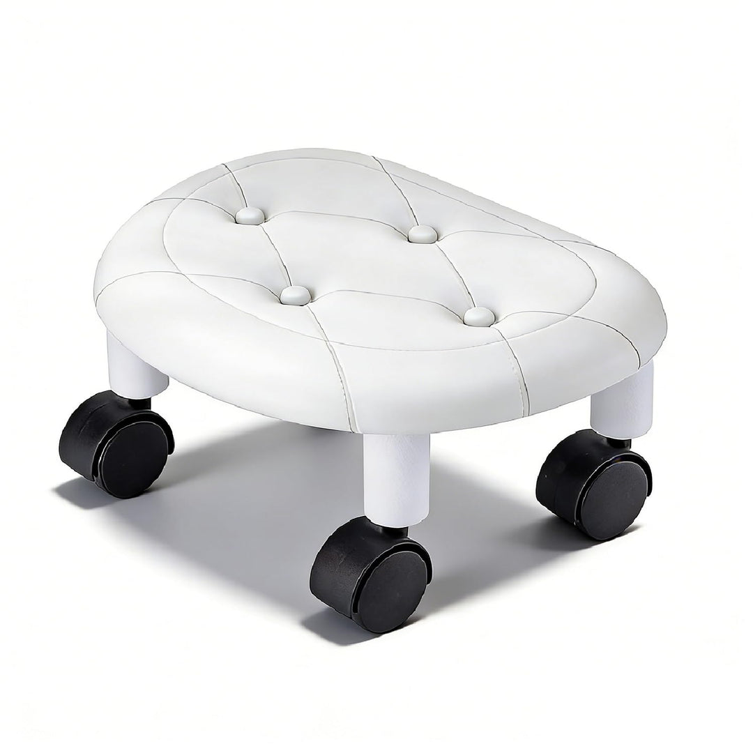 Niedriger Rollhocker, 33,5 x 15 x 26 cm 360° Drehbar Flexible Sitzfläche mit Rollen Rollhocker Stuhl