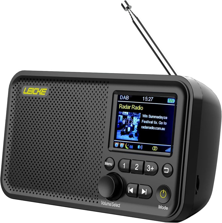 LEICKE tragbares DAB+ Radio mit Bluetooth 5.0 | DAB/DAB+ und UKW Radio, 2,4" Farbdisplay, 80 Voreins