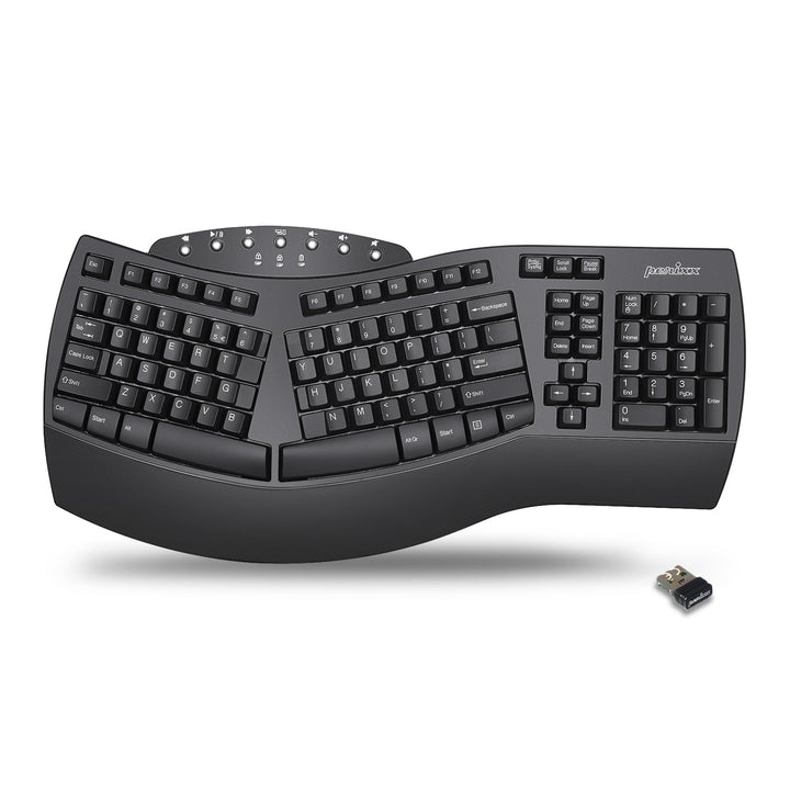 Perixx PERIBOARD-612 Wireless Ergonomic Split Keyboard with Dual Mode 2.4G and Bluetooth Feature, Co