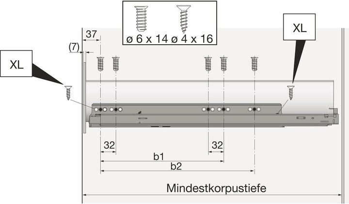 Hettich Vollauszug Actro YOU L Belastbarkeit 40 kg, Länge 500 mm, links und rechts