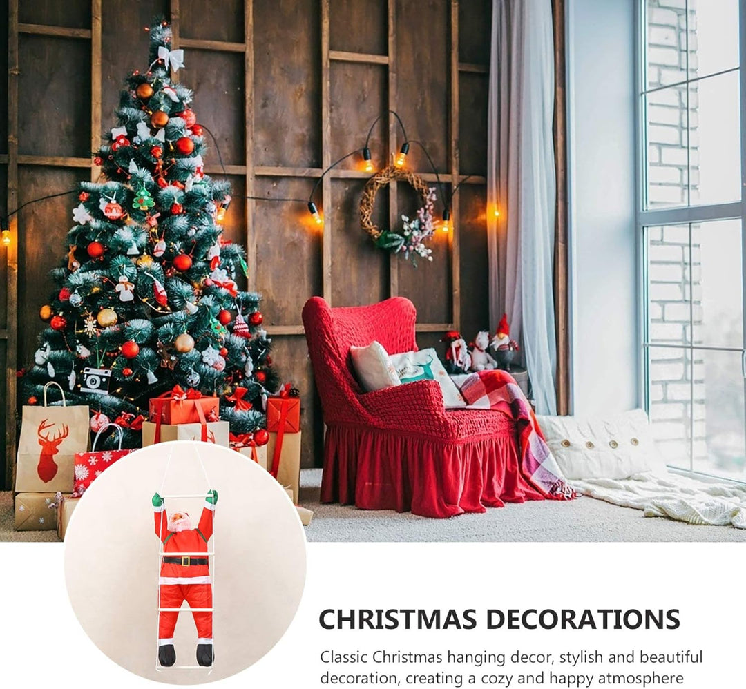 BESPORTBLE Weihnachtsmann auf Leiter Kletternder Weihnachtsmann Kletter Nikolaus Figur Santa Claus O