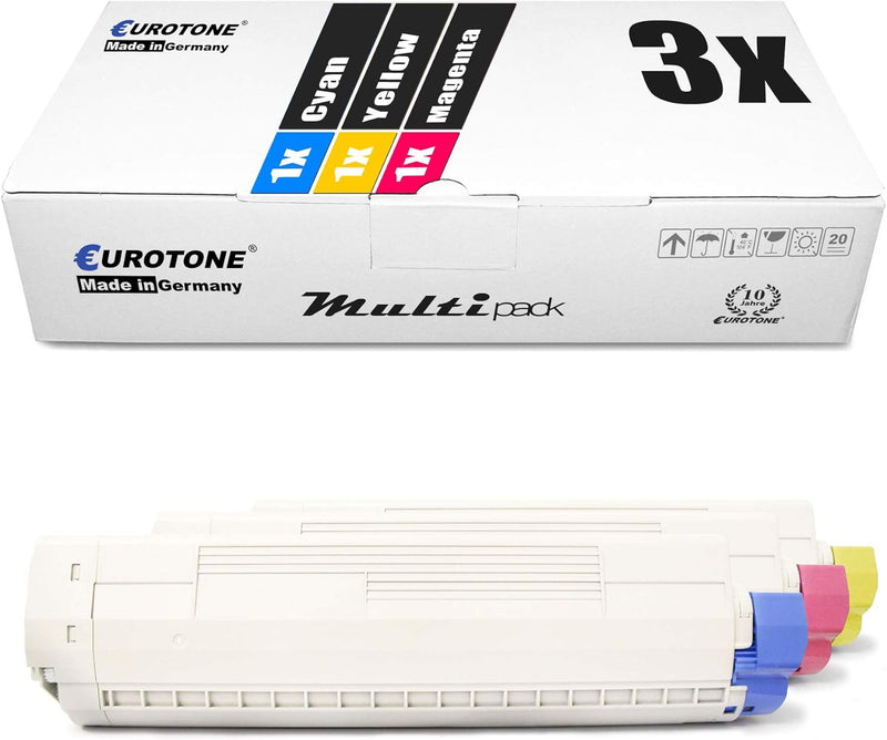 3X Eurotone Toner für Oki C9650N C9800HDTN C9600XF C9850MFP C9800 C9800MFP C9650 C9800HDN C9650HDN C