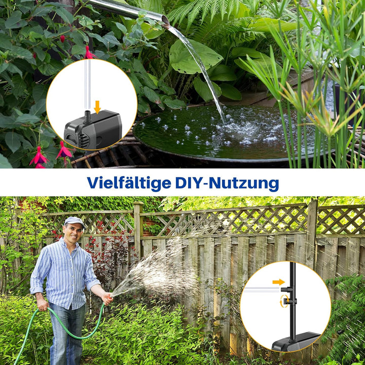 Biling 20W Solarbrunnen für Draussen mit 4 Düsen, 875L/H Solar Springbrunnen für Aussen Mittelgrosse