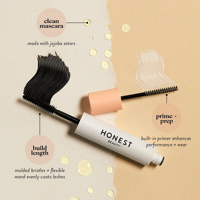 Honest Beauty Extreme Length Mascara + Lash Primer | 2-in-1 steigert Wimpernlänge, Volumen und Defin