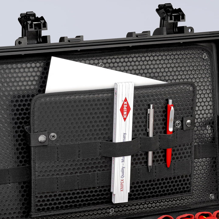 KNIPEX Werkzeugkoffer "Robust45 Move" Elektro, 63-teilig, mit Rollen, Teleskopgriff, 147 Steckmöglic
