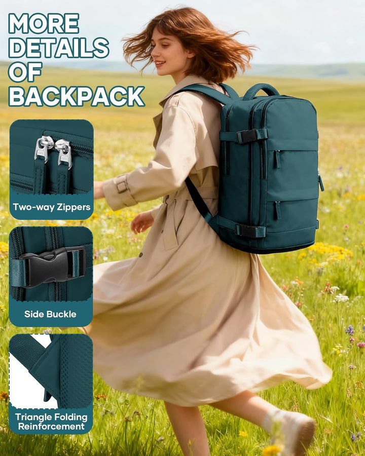 SZLX Grosser Reiserucksack Damen,Vakuum Rucksack mit Pumpe Ryanair Handgepäck 40x30x20 Herren, Wizza