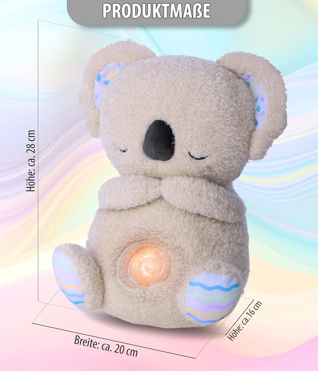 Northpoint Schlummer Koala Kuscheltier für Neugeborene Nachtlicht Musik Herzschlagtöne waschbar geei