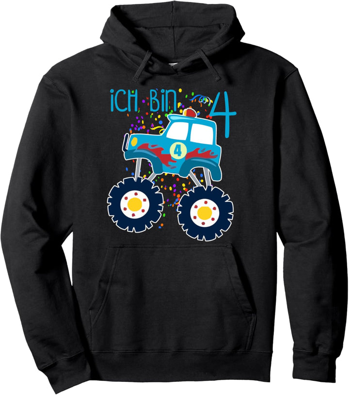 Monster Truck Geburtstags Geschenk Ich bin schon 4 Jahre Pullover Hoodie