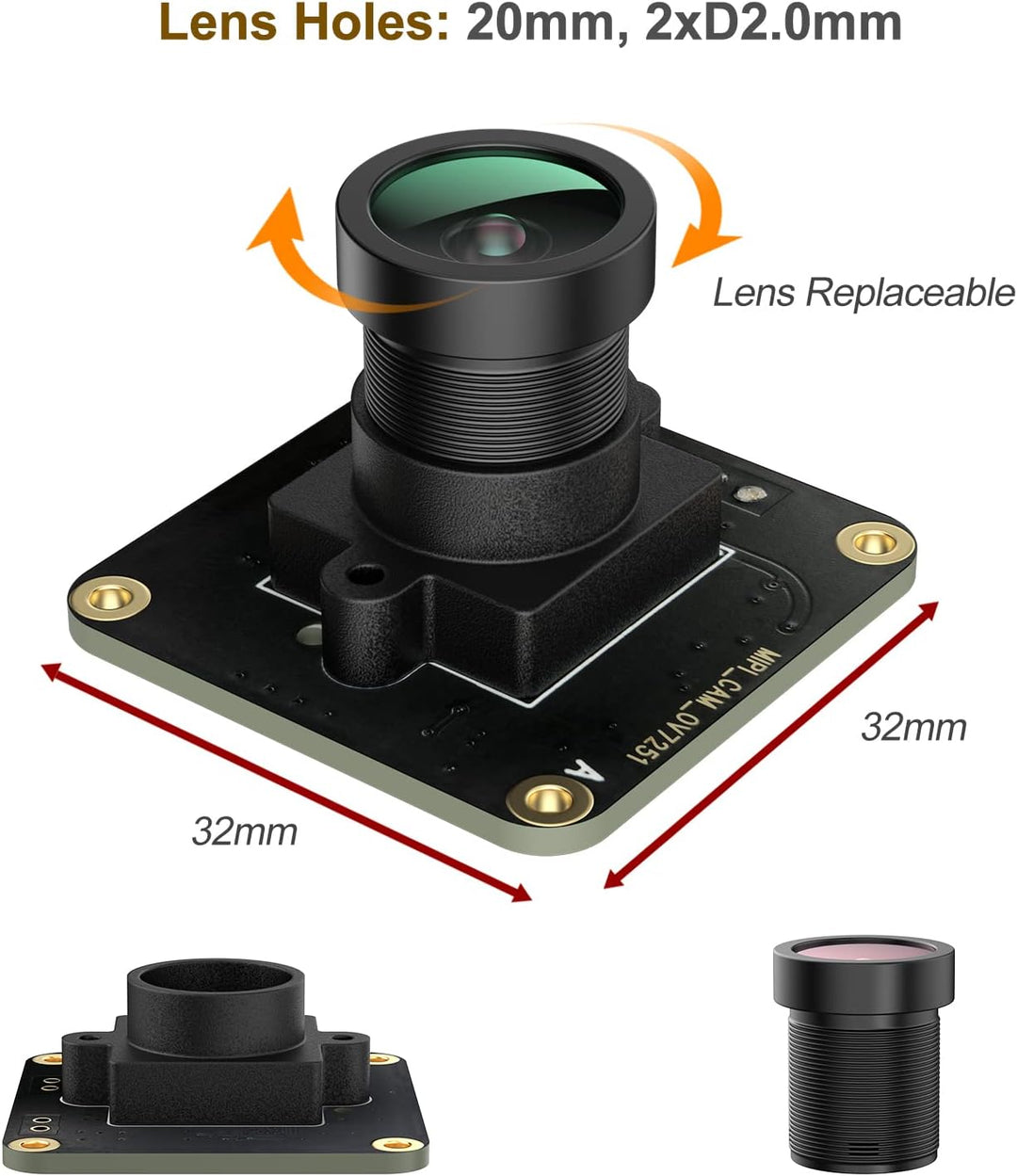 innomaker Raspberry PI Camera OV7251 Sensor with Global Shutter External Trigger Stream Mode 0.3MP F