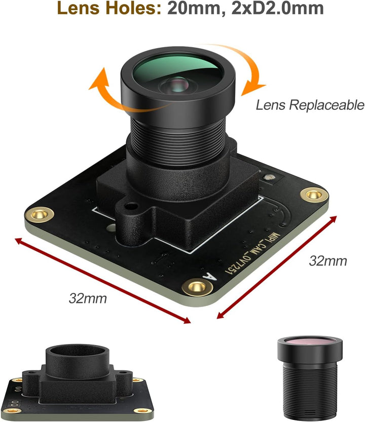 innomaker Raspberry PI Camera OV7251 Sensor with Global Shutter External Trigger Stream Mode 0.3MP F