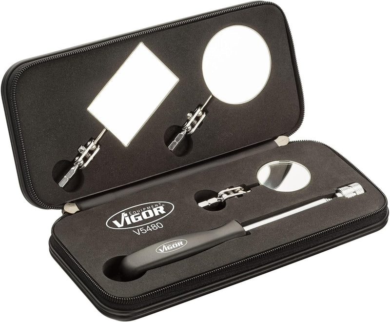 ViGOR Teleskopspiegel-Satz V5480 I Ausziehbar von 200 - 680 mm I 3 verschiedene Spiegel I Für Sichtp