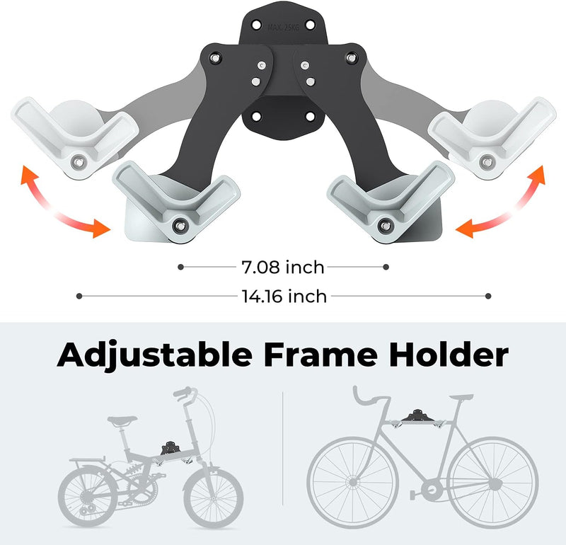 Sportneer Fahrrad Wandhalterung Platzsparende Fahrrad-Wandhalterung Indoor Aluminium Fahrradaufbewah