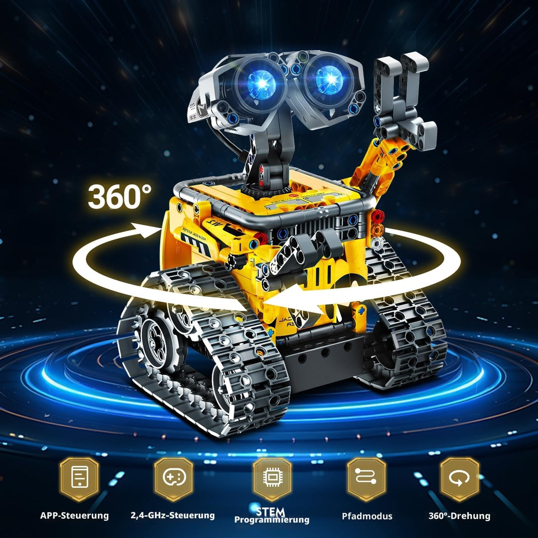 Technik Roboter Bauspielzeug für Kinder, 5 in 1 App & Fernsteuerung Technic Wall Roboter Panzer Dino
