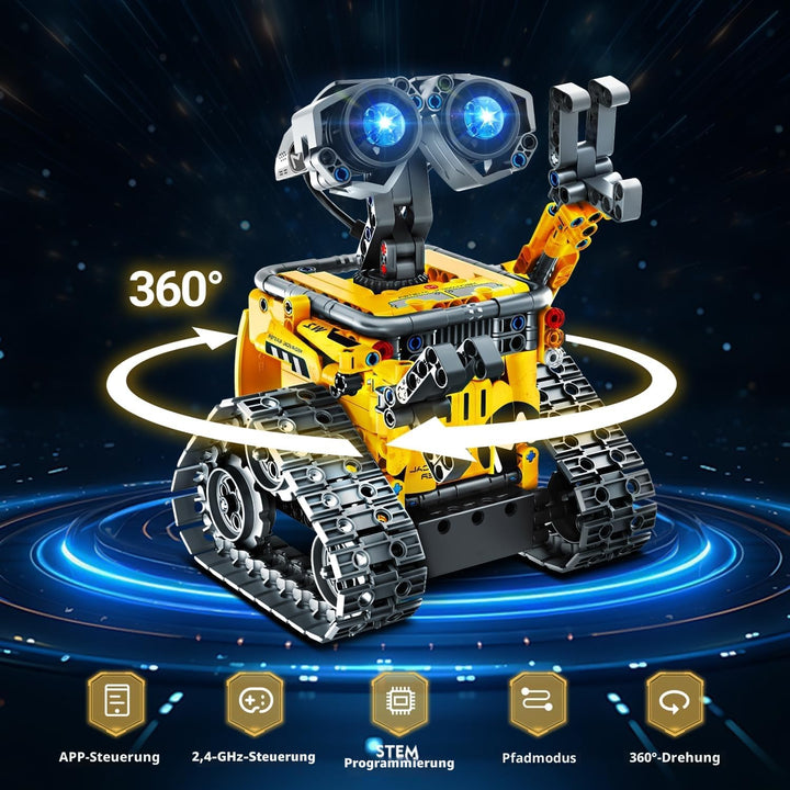 Technik Roboter Bauspielzeug für Kinder, 5 in 1 App & Fernsteuerung Technic Wall Roboter Panzer Dino