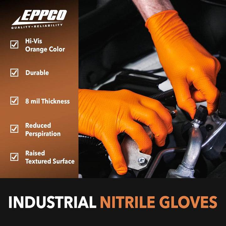Eppco 8842 Tiger Grip Nitrilhandschuhe, Orange, Grösse S